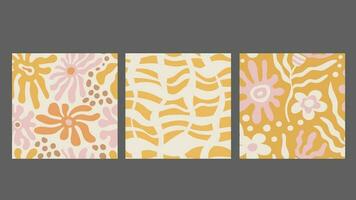 Abstract groovy seamless patterns set vector