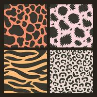 Animal fur seamless patterns set vector