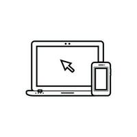 Digital Device line icon. Flat style vector EPS.