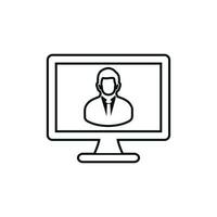 Online Business help line icon. Flat style vector EPS.