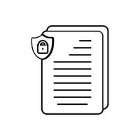 documento proteccion, seguridad línea icono. plano estilo vector eps.