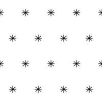 Simple abstract black snowflakes, sparks or stars on white background seamless pattern. Textile linen home party decor texture. Cover napkins wrapping paper template. Vector illustration.