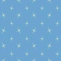 Simple abstract seamless pattern with snowflakes, sparks or stars. Textile linen home party decor texture. Cover napkins wrapping paper template. Vector illustration.