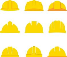 Hard hat icon set. Hard hat of labor equipment for protection. Industry safety helmet for worker, labor, builder and construction. Hard hat icon sheet vector
