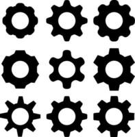 Gear icon set. Gears vector illustration. Icons of gear for industry, machine, setting, or mechanic. Gear icon sheet for sign or symbol of process and system