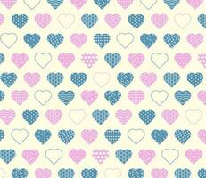 Free vector romantic pattern with different types of hearts