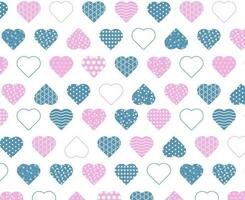 Free vector romantic pattern with different types of hearts