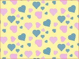 Free vector romantic pattern with different types of hearts