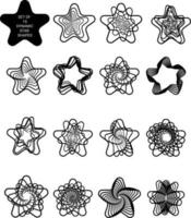 15 rounded d star shapes vector