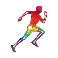 Running man designed using polygonal style graphic vector. Human body silhouette. vector