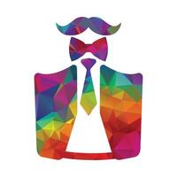 Businessman with mustache design over white background, vector illustration graphic.