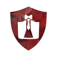 Tuxedo icon on a red polygonal background. Vector illustration.