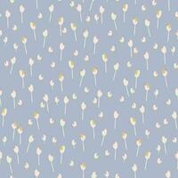 seamless mixed pastel abstract tiny tulips pattern background vector