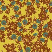 seamless autumn hand drawn wildflowers pattern background for fashion fabric vector