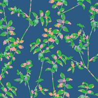 seamless twotone hand drawn wildflowers pattern background for fashion fabric vector