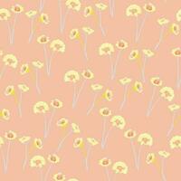 seamless doodle cute pastel flower pattern background vector