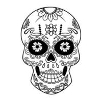 vector  cute Sugar skull isolated on white background. Day of the dead. Design element for poster, card, banner, print.