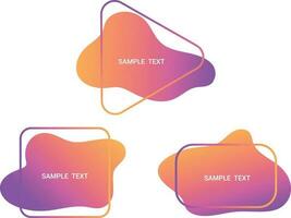Set of abstract templates for presentation in bright gradient colors. Vector art