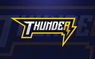 Thunder e-sports wordmark logo for gaming and tournament logo vector