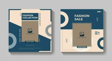 Fashion square banner template or fashion social media post concept vector