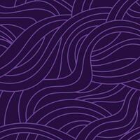 Seamless outline pattern with wavy stripes. Dark secondary background for retro design. vector