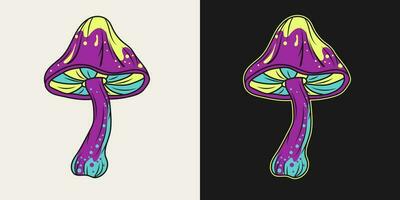 Fantasy magic mushroom. Bright unusual fungus. Good for groovy, hippie, mystical style vector