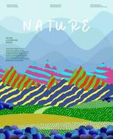 Nature and landscape, contemporary artistic poster. vector