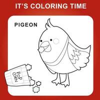 colorante página hoja de cálculo. educativo imprimible hoja de cálculo. colorante animal para niños. vector contorno para colorante página.