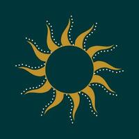 sun symbol in boho style vector