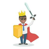 The king nerd african holding weapon design character on white background vector