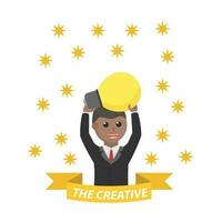 empresario africano el creativo diseño personaje en blanco antecedentes vector