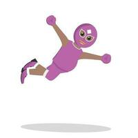 lucha libre african jumping attack design character on white background vector