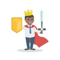 The king african holding weapon design character on white background vector