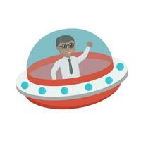 nerd african ride ufo design character on white background vector