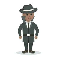 spy african pose design character on white background vector