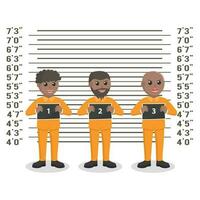 prisoner african suspect identification room design character on white background vector