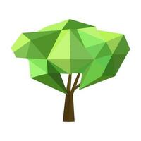 Abstract low poly tree icon isolated. Geometric polygonal style. 3d low poly. vector