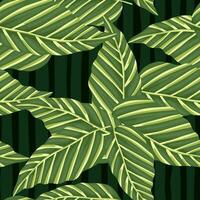 Decorative tropical palm leaves seamless pattern. Jungle leaf wallpaper. Exotic botanical texture. vector