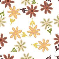 Hand drawn floral wallpaper. Cute flower seamless pattern. Naive art style. vector