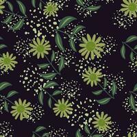 Simple flower seamless pattern. Elegant botanical background. Abstract floral wallpaper. vector