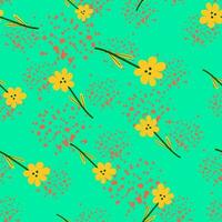 Little flower seamless pattern in naive art style. Decorative floral ornament wallpaper. vector