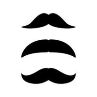 Set of Mustaches. Black silhouette of moustaches. Vector illustration isolated on white