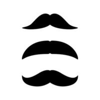 Set of Mustaches. Black silhouette of moustaches. Vector illustration isolated on white