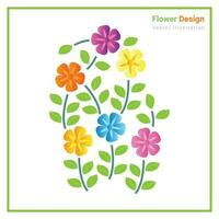 Colorful flowers and beautiful leaves Frame and background vector. vector