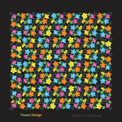 Colorful flowers and beautiful leaves Frame and background vector.