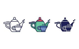 participación té taza vector icono