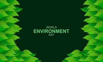 world environment day - green leaves background vector design
