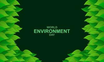 world environment day - green leaves background vector design