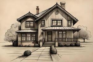 House or villa sketch photo