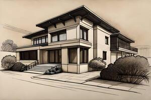 House or villa sketch photo